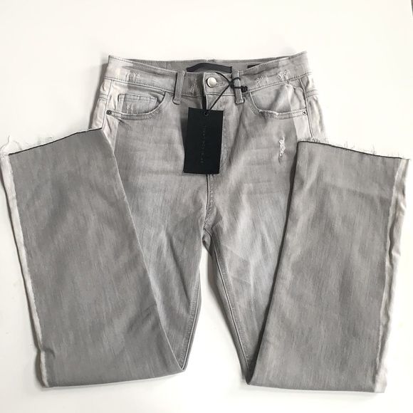 NWT SP Black Label Grey Raw Hem Skinny Jeans - Picture 1 of 10